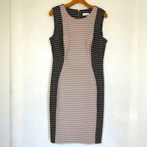 Calvin Klein Pink and Black Sleeveless Sheath Dress